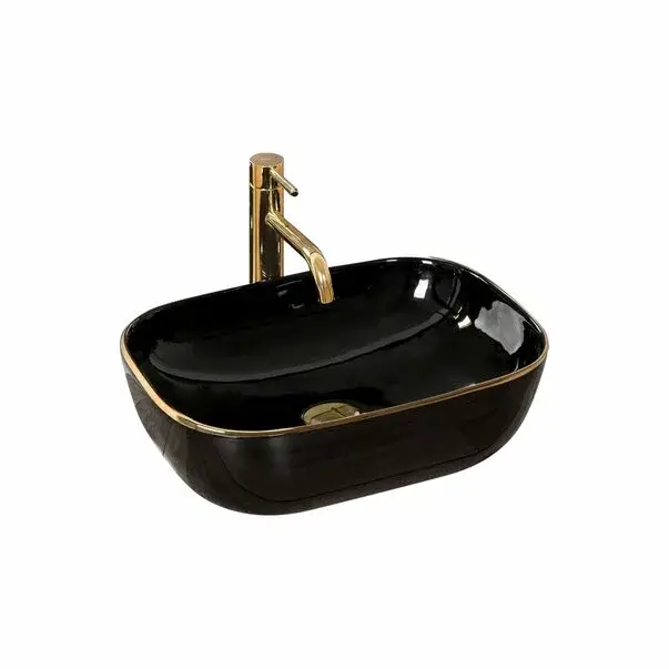 Lavoar negru/auriu pe blat Rea Belinda Black Gold 46,5 cm [1]