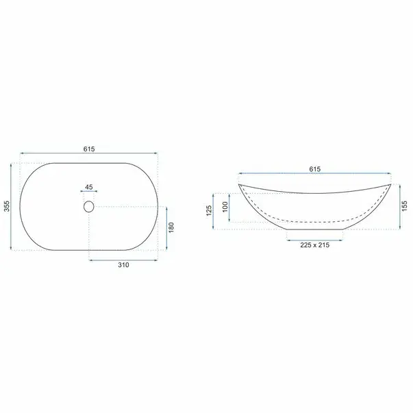 Lavoar negru lucios pe blat Rea Royal 61,5 cm [6]