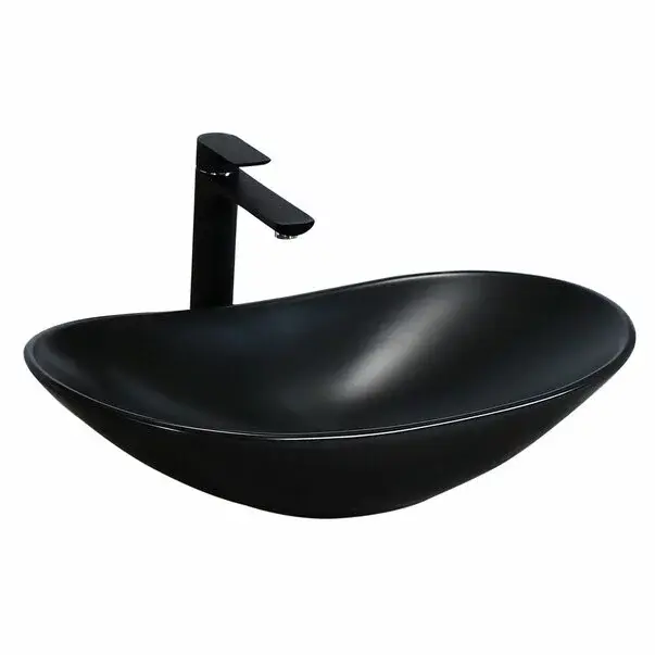 Lavoar negru mat pe blat Rea Royal 62 cm [1]