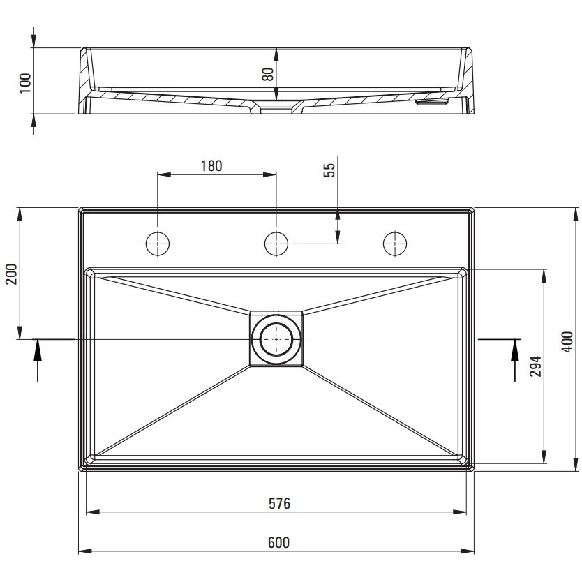 Lavoar pe blat Deante Correo alb 40x60cm [7]