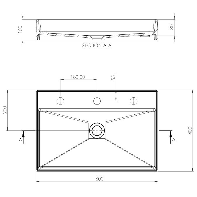Lavoar pe blat Deante Correo negru-mat 40x60cm [5]