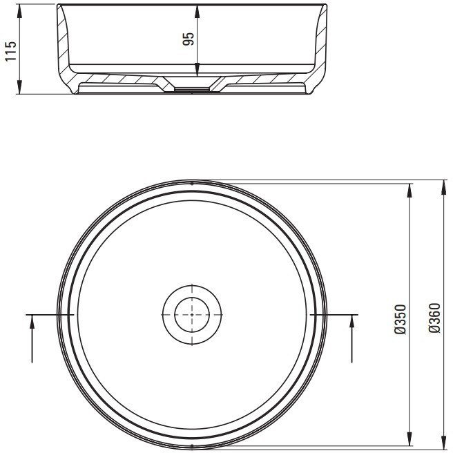 Lavoar pe blat Deante Silia alb 36cm [5]