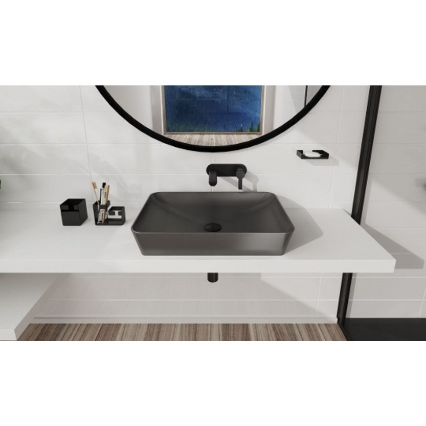 Lavoar pe blat Deante Tess negru-antracit 40x60cm [4]