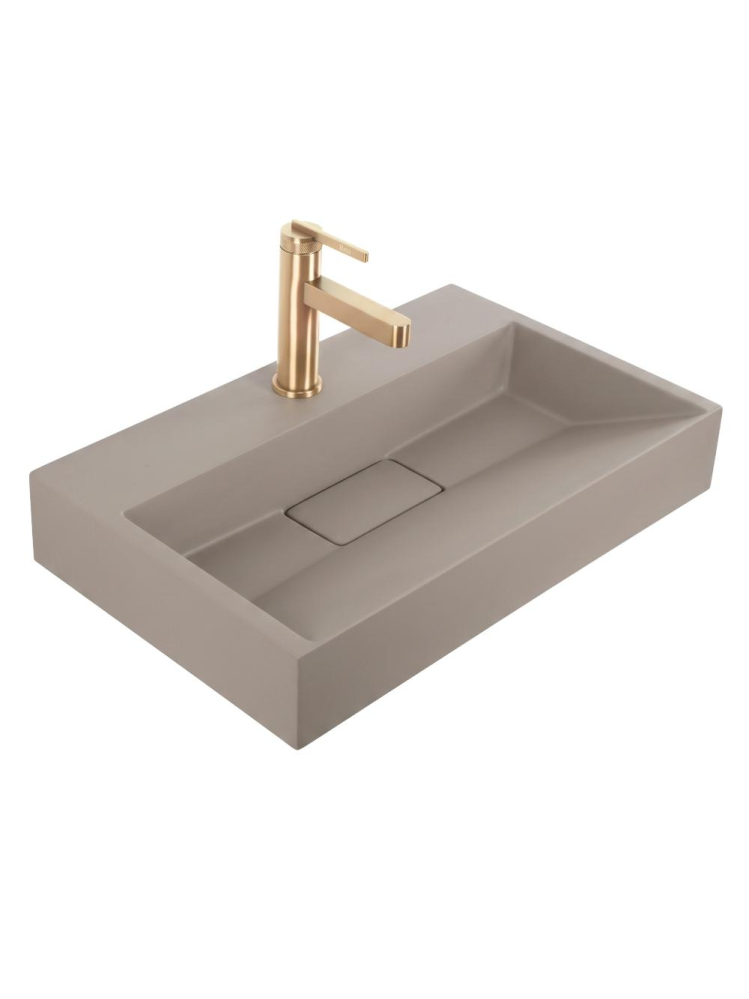 Lavoar compozit Rea Goya Taupe mat 500x370mm montaj blat sau perete [2]