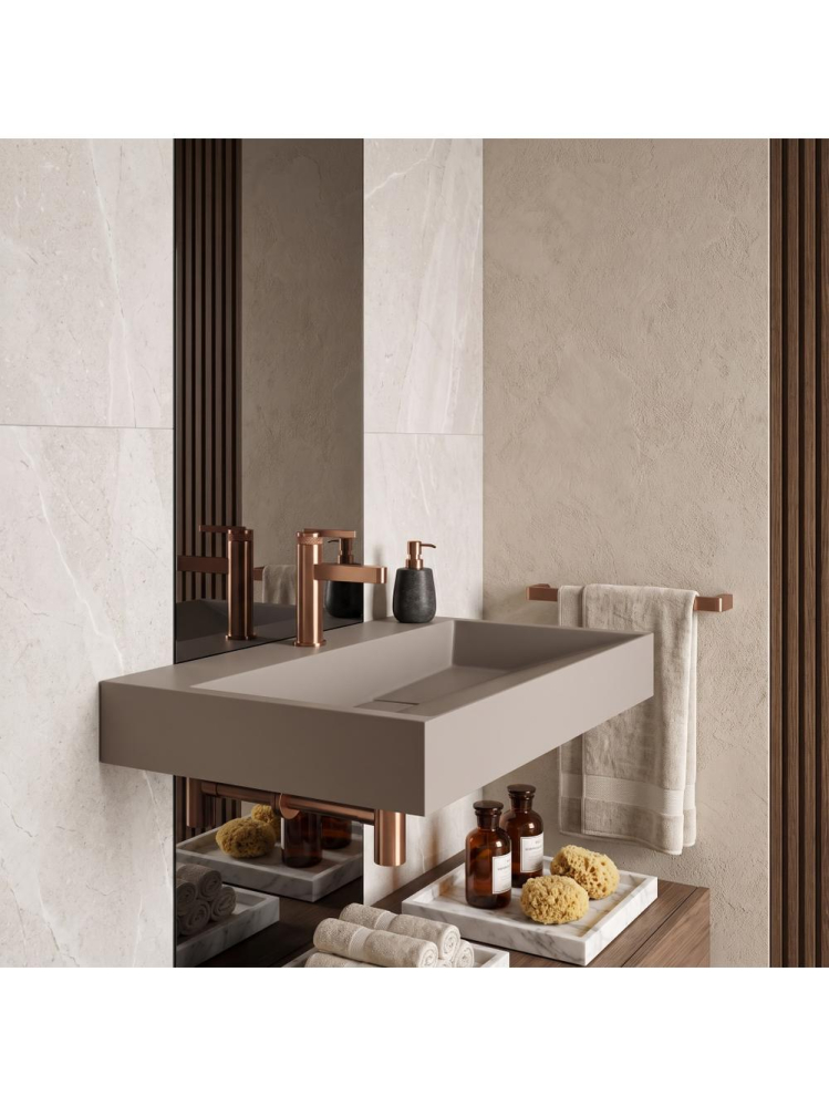 Lavoar compozit Rea Goya Taupe mat 700x460mm montaj blat perete [3]