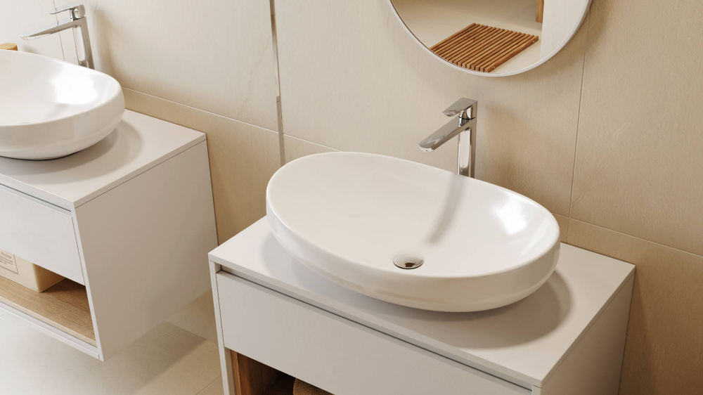 Lavoar blat Excellent Filina 2.0 63x42 cm oval alb lucios [4]