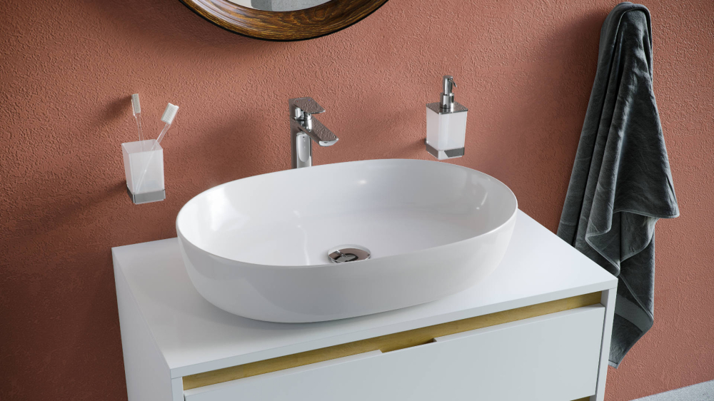 Lavoar pe blat Excellent Jima 61x41 cm oval alb lucios [3]