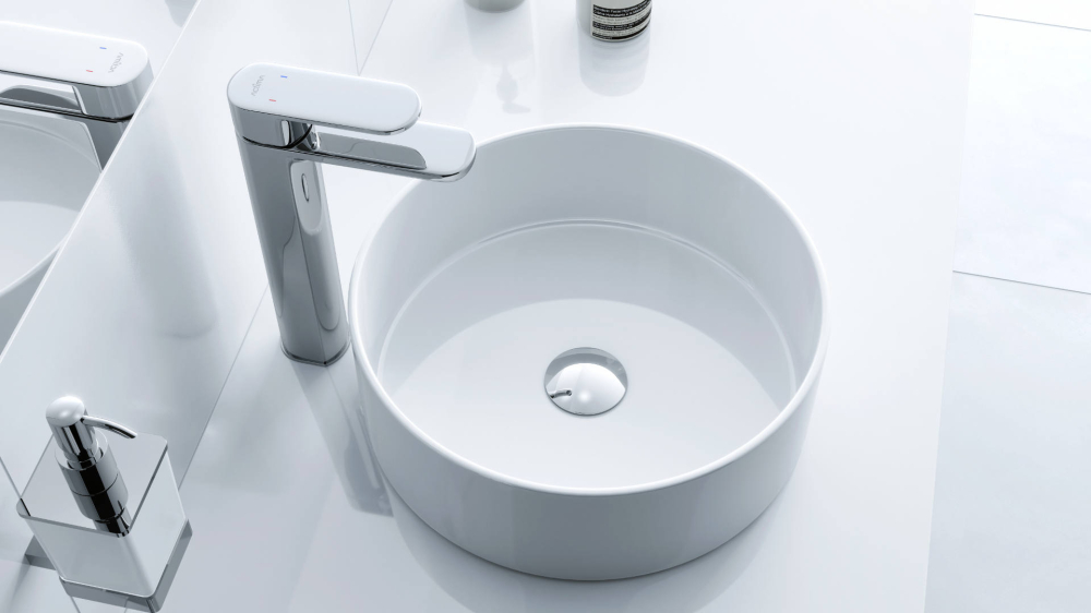 Lavoar blat Excellent Ovia 36 cm rotund alb lucios [2]