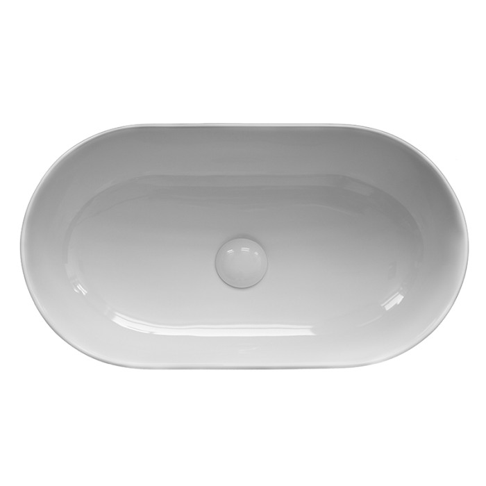 Lavoar pe blat, Fluminia, Ariel, oval, cu baza poligonala, 55 x 31 cm, alb [3]