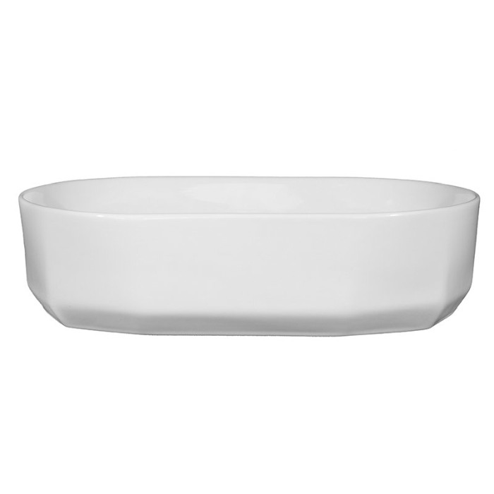 Lavoar pe blat, Fluminia, Ariel, oval, cu baza poligonala, 55 x 31 cm, alb [4]