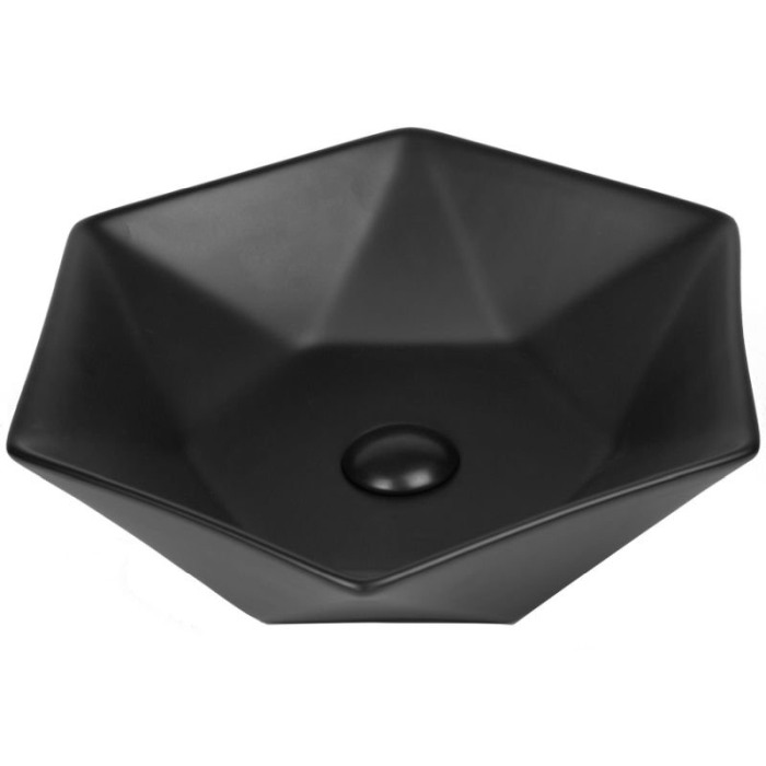 Lavoar pe blat Fluminia, Black Diamond, 49 x 49 cm, negru mat [1]