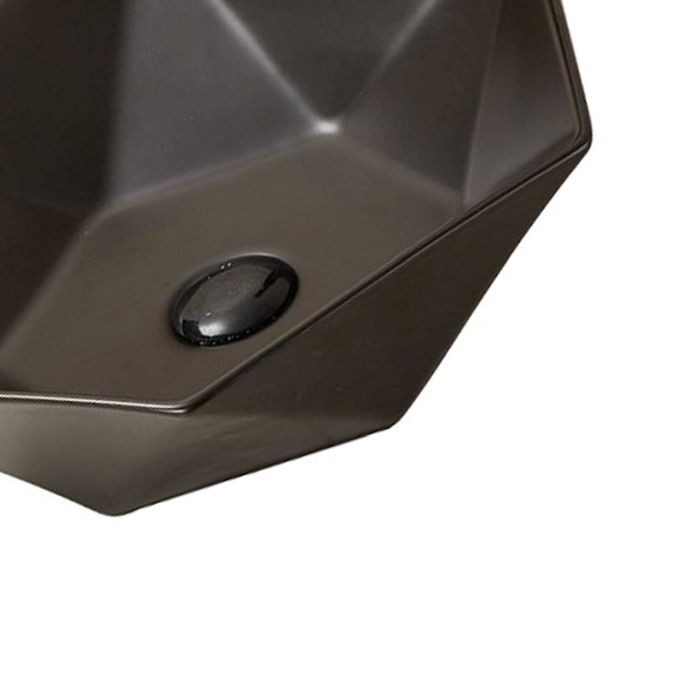 Lavoar pe blat Fluminia, Black Diamond, 49 x 49 cm, negru mat [5]