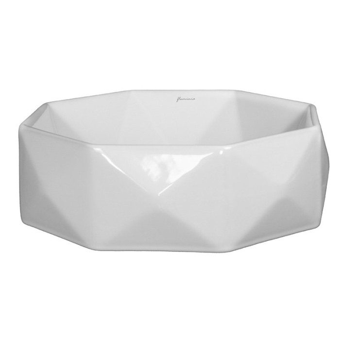 Lavoar pe blat Fluminia, Briliant, octogonal, 41.5 x 41.5 cm, alb [3]