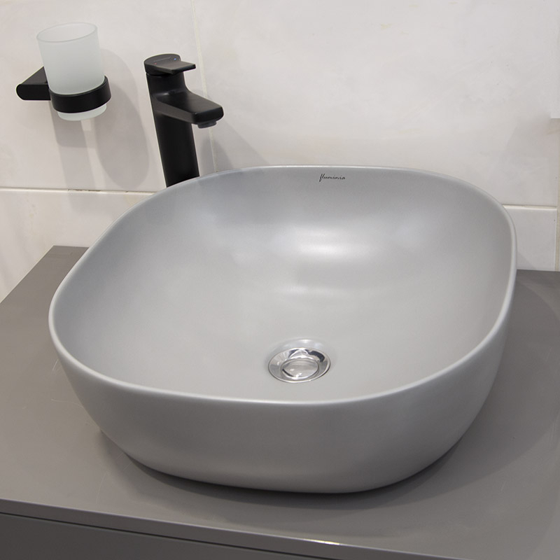 Lavoar pe blat, Fluminia, Calio-MG, patrat, 42 x 42 cm, gri mat [2]