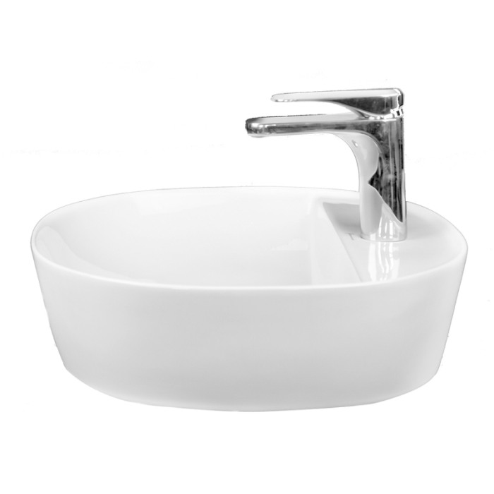 Lavoar pe blat, Fluminia, Cassandra 41, oval, 41 x 41 cm, alb [3]