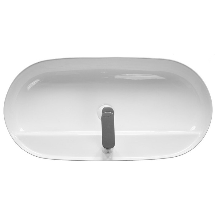 Lavoar pe blat Fluminia, Cassandra 81, oval, 81,5 x 41,5 cm, alb [3]