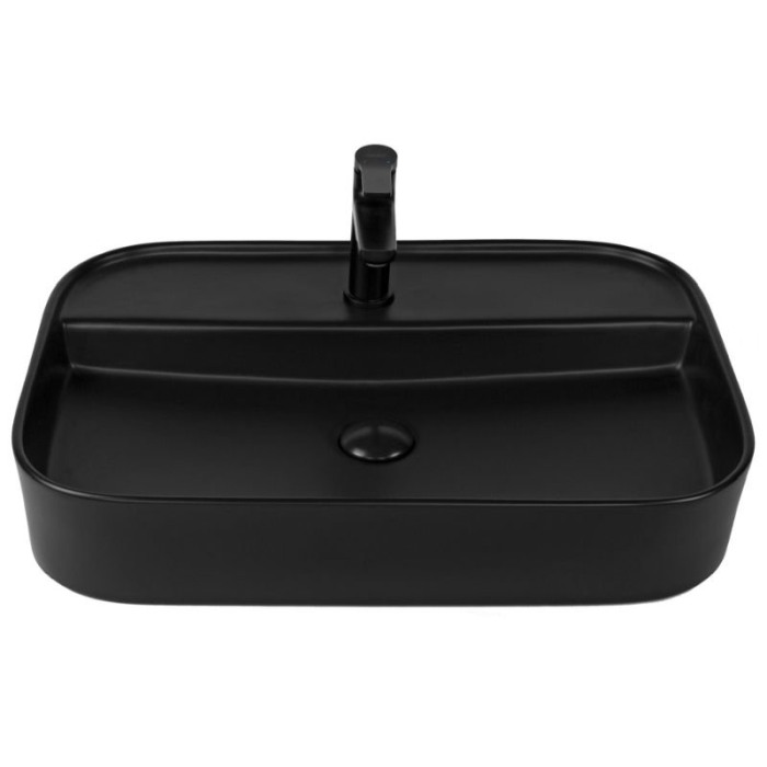 Lavoar pe blat, Fluminia, Juno-65MB, dreptunghiular, 65 x 45 cm, negru mat [4]