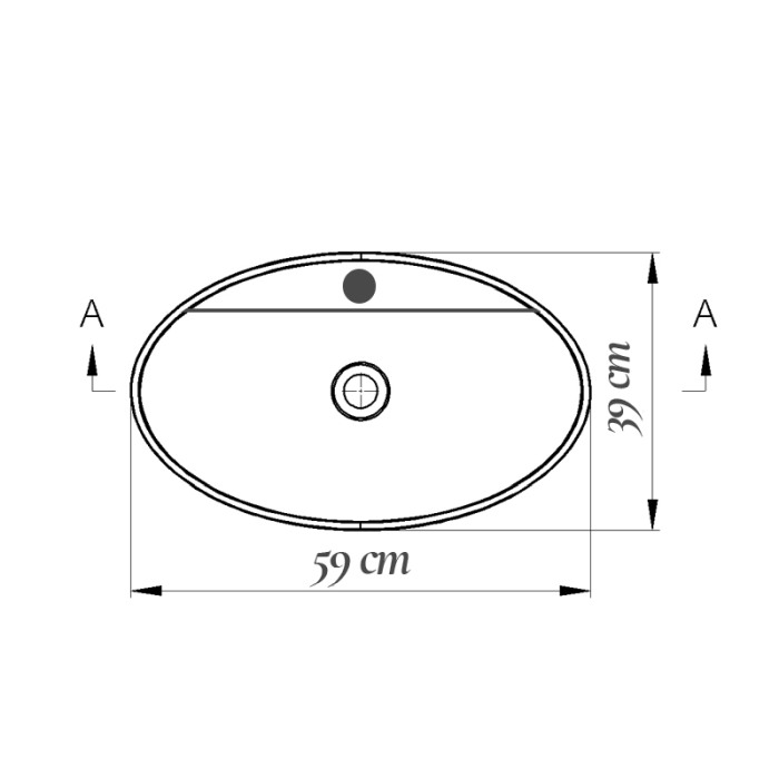 Lavoar pe blat Fluminia, Loira New, alb, 59 x 39 cm [2]