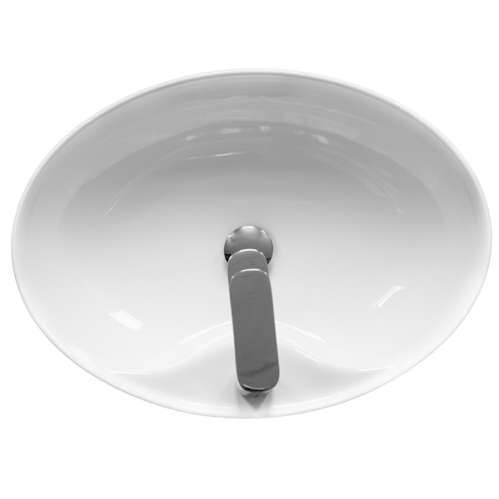Lavoar pe blat Fluminia, Tamisa, oval, 57 x 41 cm, alb [4]
