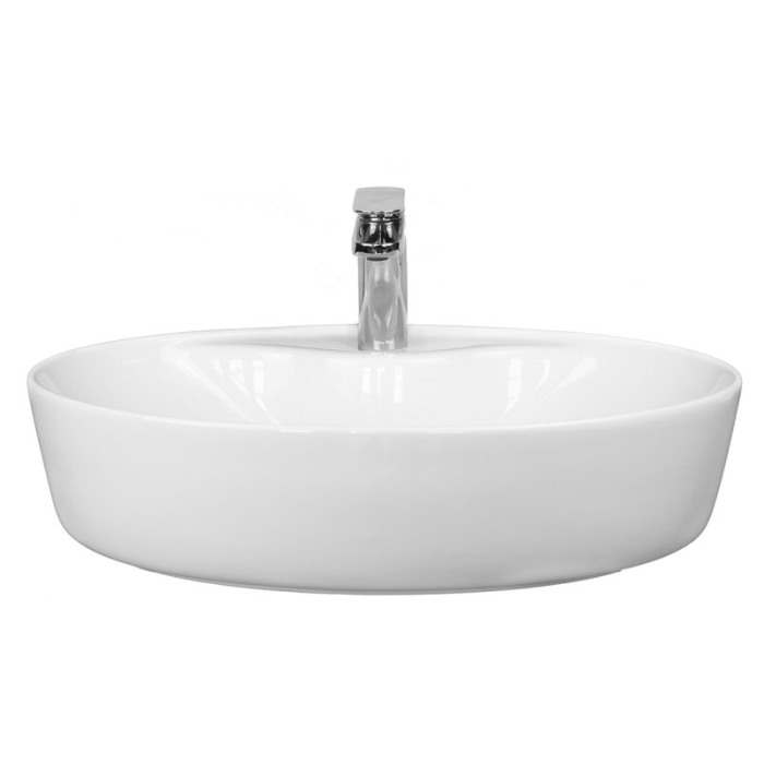 Lavoar pe blat Fluminia, Tamisa, oval, 57 x 41 cm, alb [3]