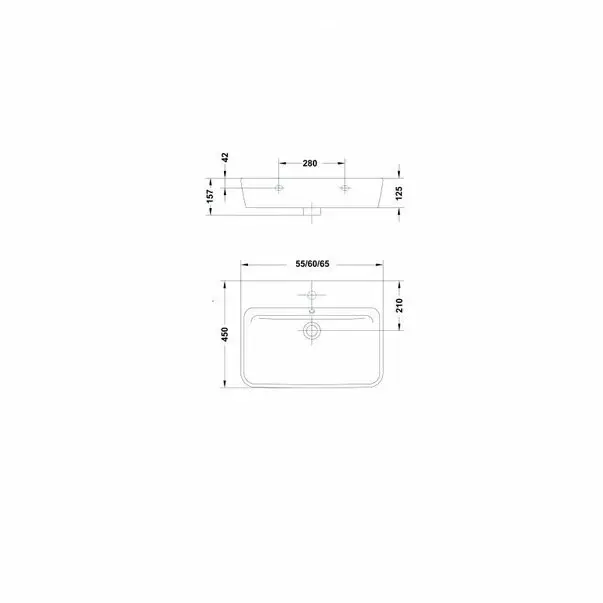 Lavoar pe blat Gala Emma Square alb lucios 55 cm [3]