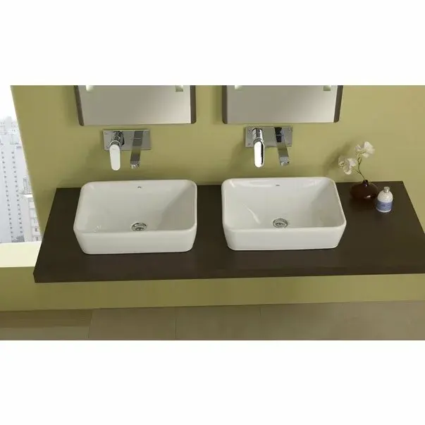 Lavoar pe blat Gala Emma Square dreptunghiular alb lucios 50 cm [3]
