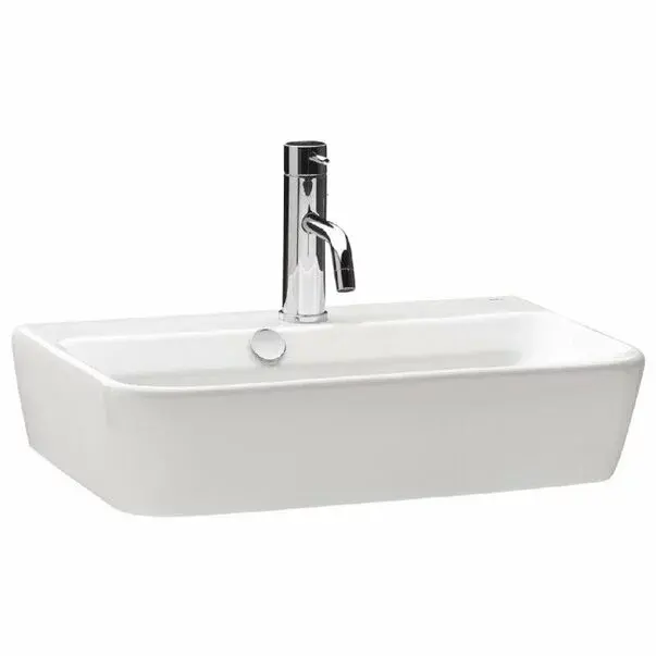 Lavoar pe blat Gala Emma Square dreptunghiular alb lucios 55 cm [1]