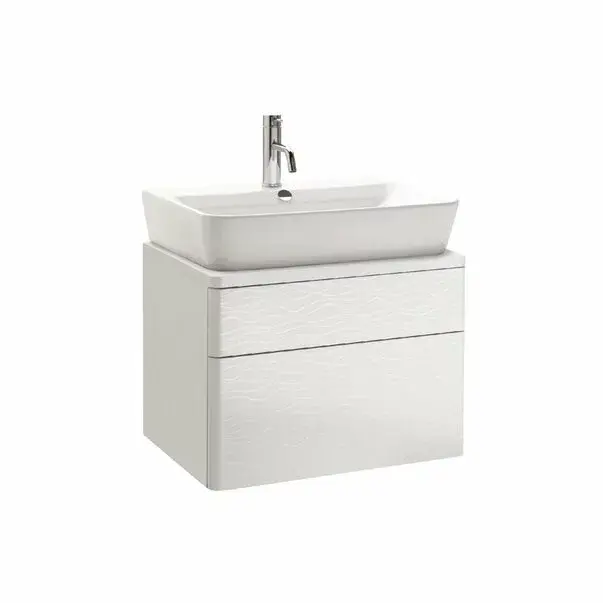 Lavoar pe blat Gala Emma Square dreptunghiular alb lucios 60 cm GAL2701001 [2]