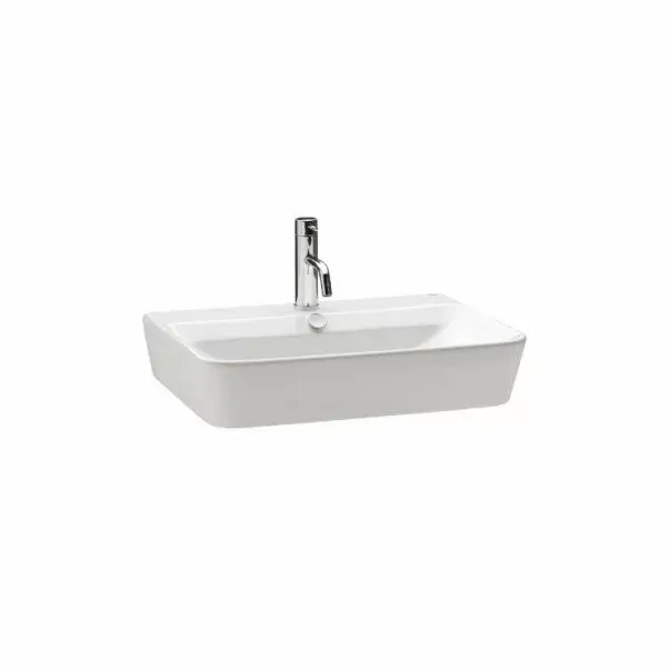 Lavoar pe blat Gala Emma Square dreptunghiular alb lucios 60 cm GAL2701001 [1]