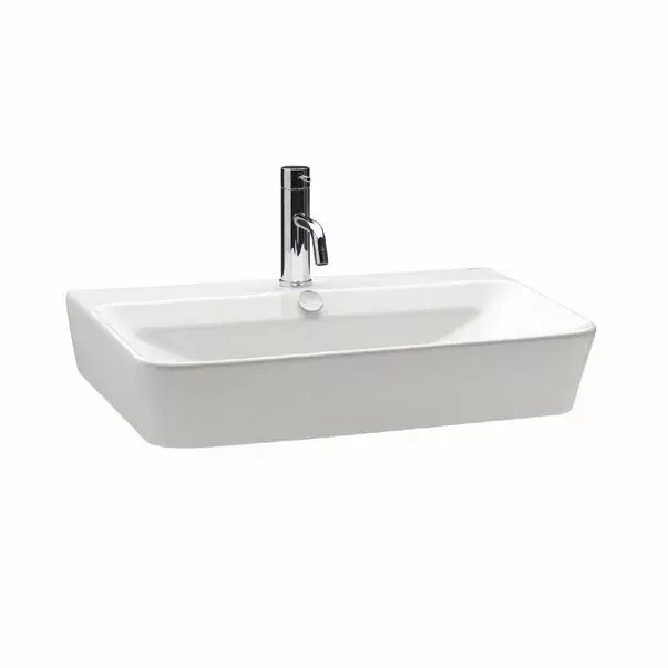 Lavoar pe blat Gala Emma Square dreptunghiular alb lucios 65 cm [2]