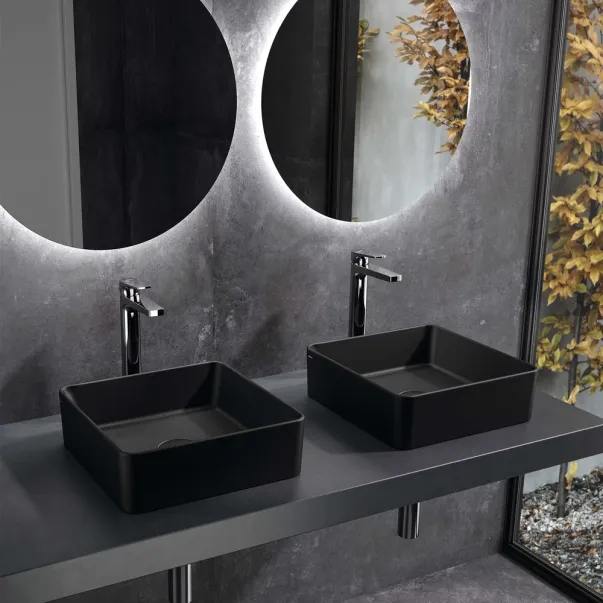 Lavoar pe blat Gala Hera finisaj negru mat 38x38 cm [3]