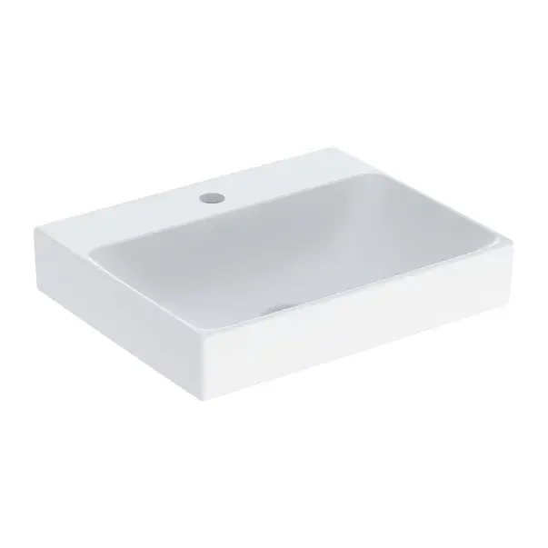 Lavoar pe blat Geberit One 50 cm alb KeraTect cu orificiu baterie [1]