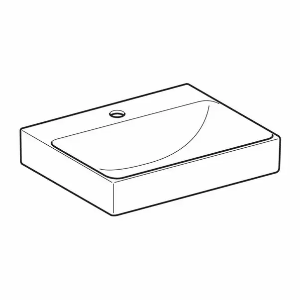 Lavoar pe blat Geberit One 50 cm alb KeraTect cu orificiu baterie [5]