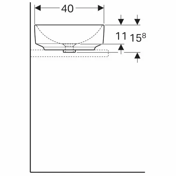 Lavoar pe blat Geberit Variform dreptunghiular fara preaplin 55x40 cm [6]