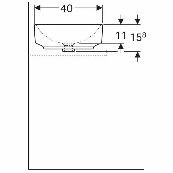 Lavoar pe blat Geberit Variform eliptic fara preaplin 55x40 cm [5]