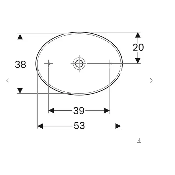 Lavoar pe blat Geberit Variform oval fara preaplin 55x40 cm [4]