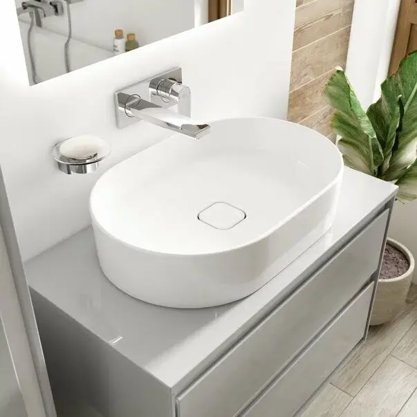 Lavoar pe blat Ideal Standard Strada II oval 60x40 cm fara preaplin [2]