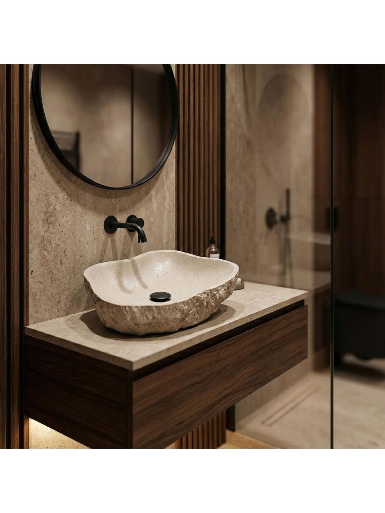 Lavoar pe blat Isla Warm Beige [9]