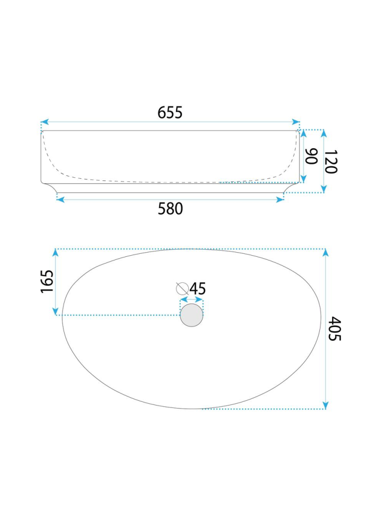 Lavoar pe blat Joana 65 alb [6]