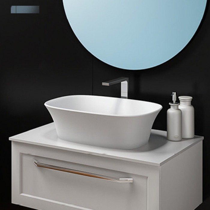 Lavoar pe blat, Kolpasan, Blanche, dreptunghiular, 53 cm, alb [2]