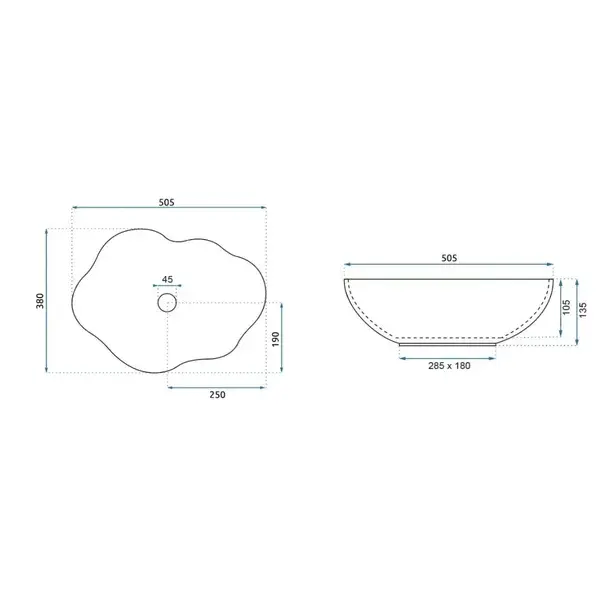 Lavoar pe blat Rea Akoya Pearl 50.5 cm [7]