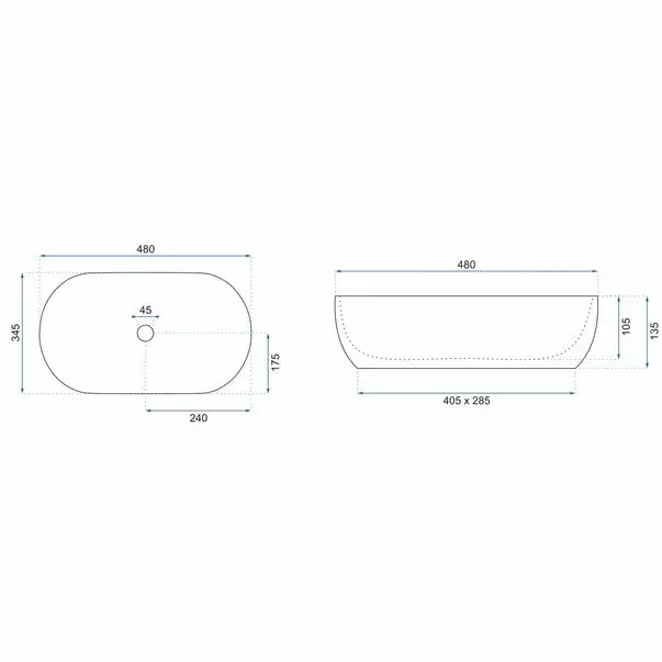 Lavoar pe blat Rea Amelia 48 cm [5]