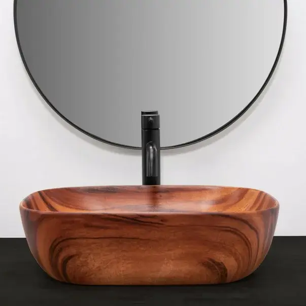 Lavoar pe blat Rea Belinda 46 cm stil lemn natural [6]