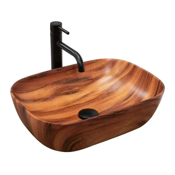 Lavoar pe blat Rea Belinda 46 cm stil lemn natural [1]