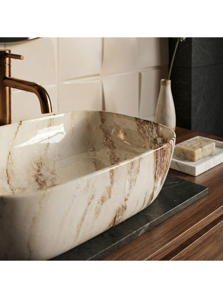 Lavoar pe blat Rea Belinda Marrone Shiny [4]