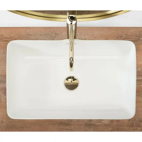 Lavoar pe blat Rea Berta 55 cm alb lucios [5]