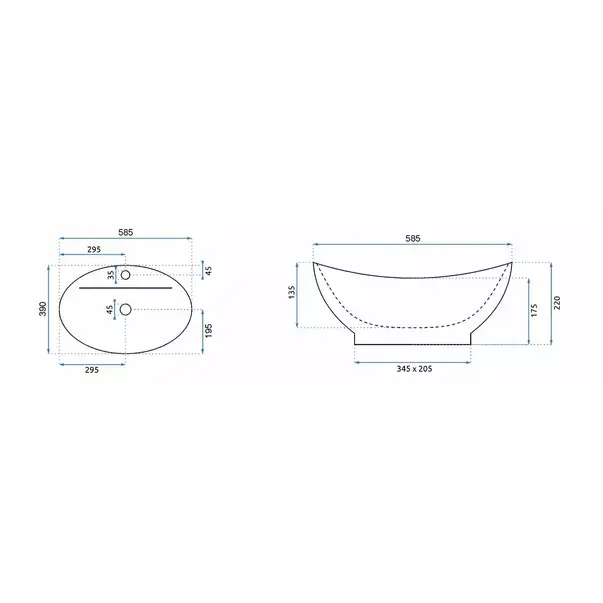 Lavoar pe blat Rea Cindy oval finisaj alb lucios 59 cm [6]