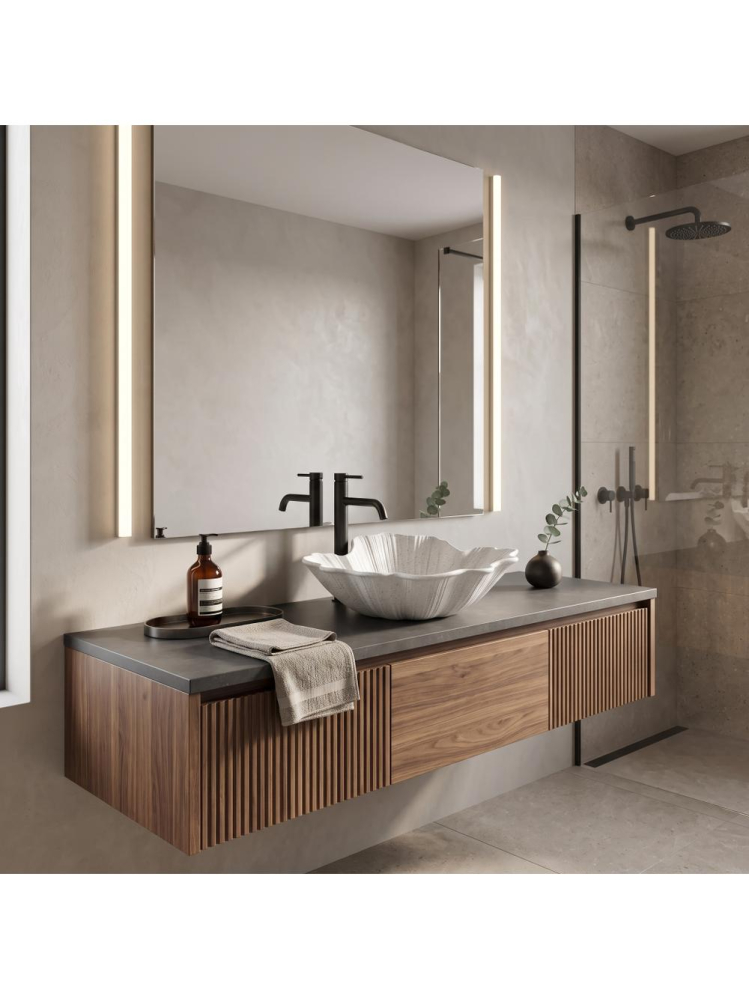 Lavoar pe blat Rea Flower alb mat imitatie piatra 475x400x170 mm piatra compozita [4]