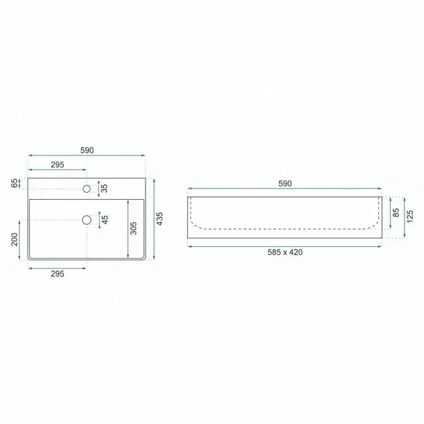 Lavoar pe blat Rea Gina 60 cm [5]
