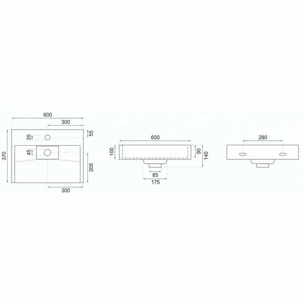 Lavoar pe blat Rea Goya 60 cm [10]
